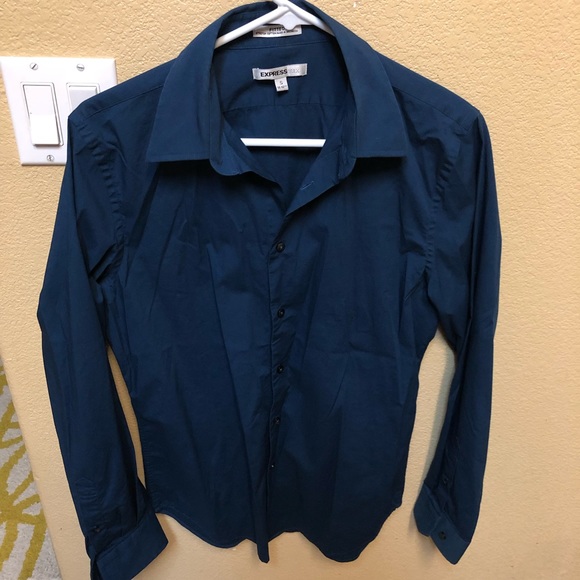 Express Other - Express 1MX fitted royal blue button down shirt